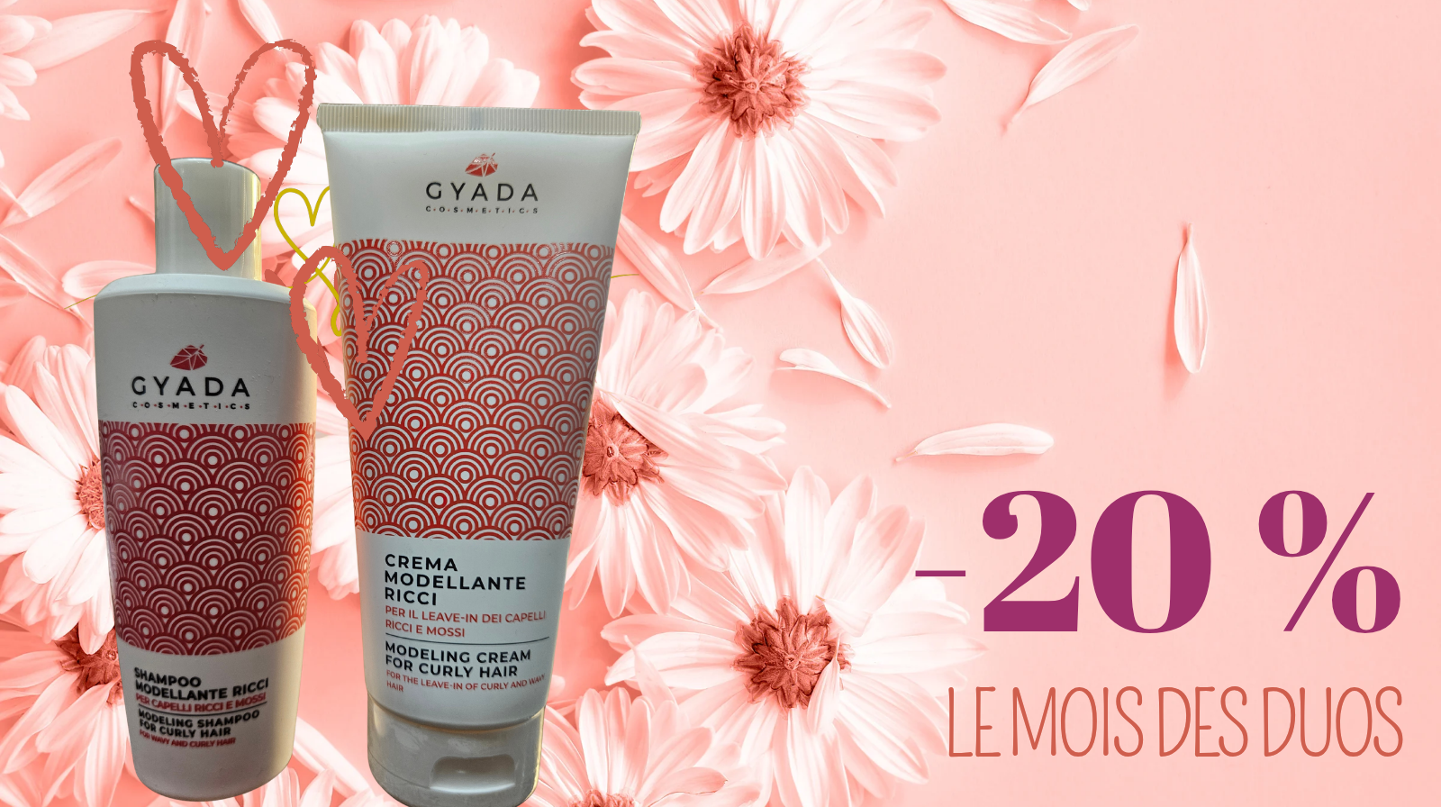 DUOS GYADA SHAMPOING ET CREME  POUR LES BOUCLES